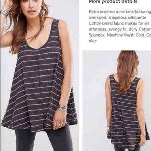 Free People Size M Garden Stripped Tank